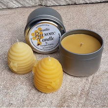 Load image into Gallery viewer, Fergo&#39;s Farm - Beeswax Candle in a Tin - Natural, Vanilla or Citronella
